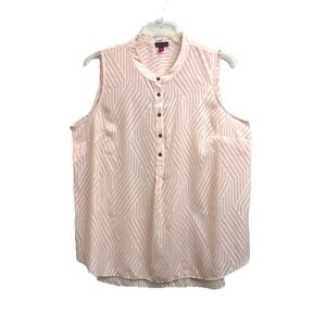 VINCE CAMUTO SLEEVELESS TOP 1X/2X BURN OUT FEMININE SHEER OFFICE SIREN COQUETTE